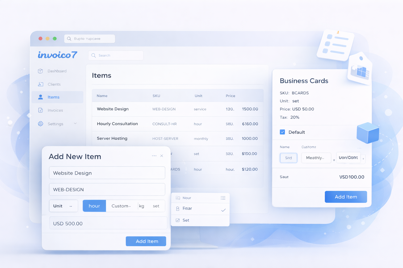 Organizing products and services easier than ever with Invoico7