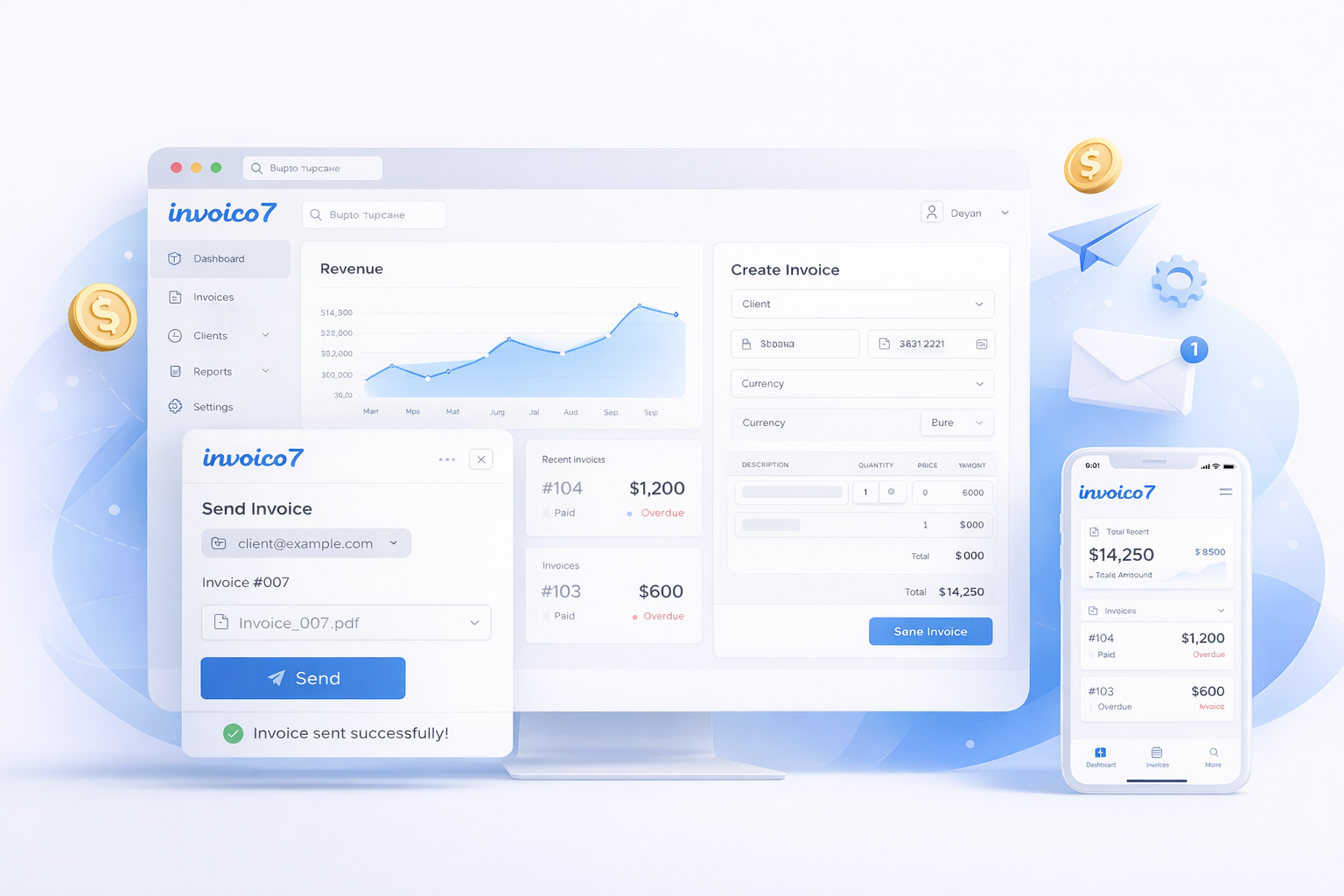 Issuing invoices, proforma invoices, and credit notes with Invoico7